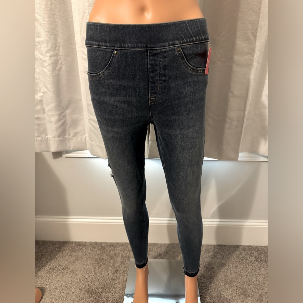 Cool Spanx size SP blue denim distressed jeggings ankle NWT